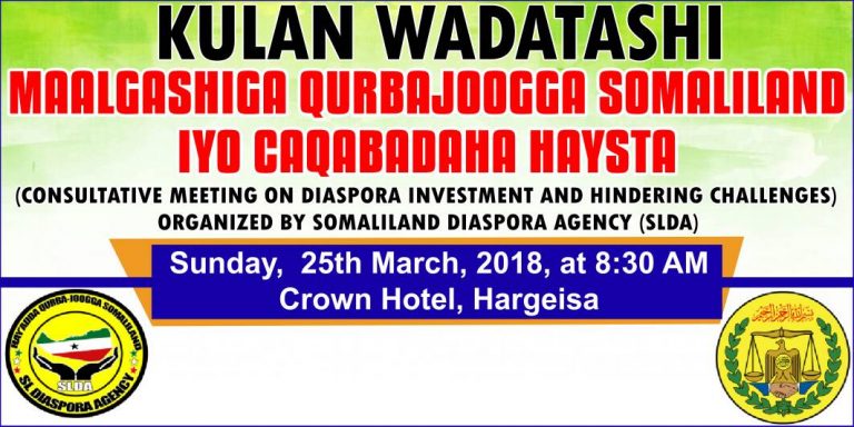 Somaliland:SLDA Hosts One Somaliland Diaspora Investment Consultative Meeting