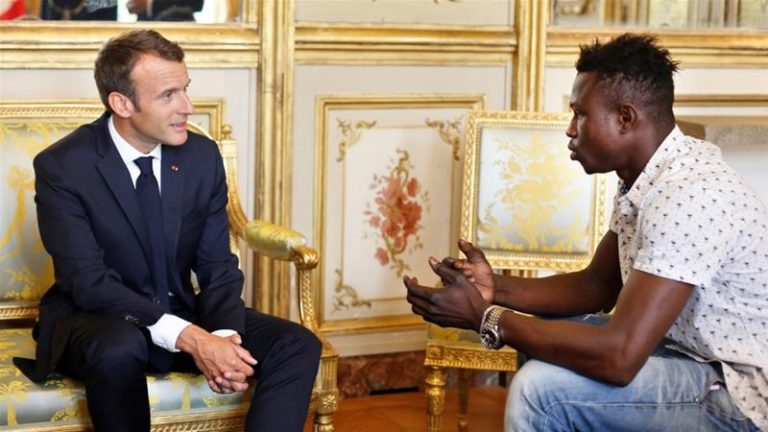 French President announced A Malian man Mamoudou Gassama, an undocumented migrant, would become a “naturalised French” 