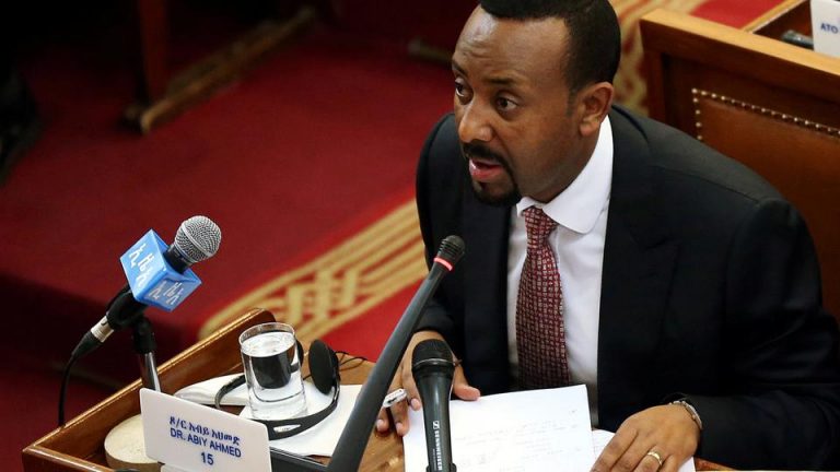 Ethiopia's Prime Minister Abiy Ahmed addresses parliament at the House of Peoples' Representatives in Addis Ababa, Ethiopia, April 19, 2018. ( Reuters