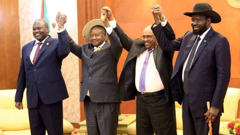 South Sudanese rival leaders sign a peace agreement in Khartoum