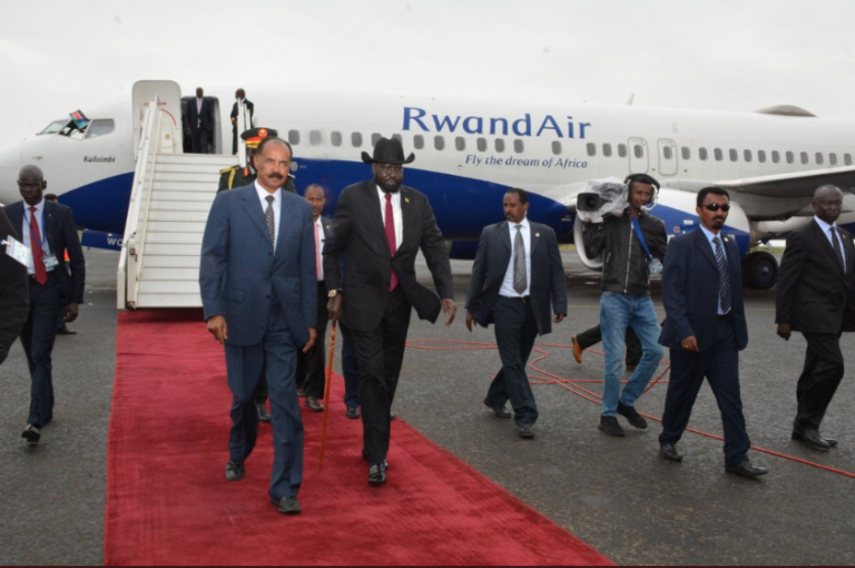 South Sudan President Arrives in Eritrea for State Visit