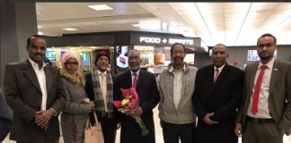 Somaliland Representative in the United States, Bashir Goth, and members of the Somaliland community in Washington received the Minister at the airport.