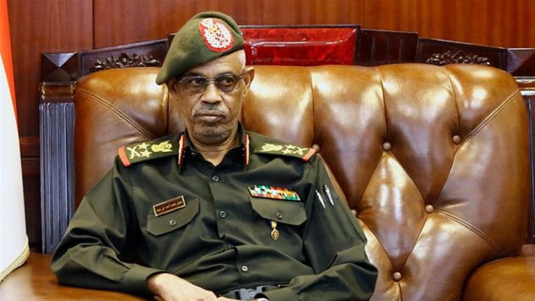 Sudan's General Awad Ibn Auf said he was stepping down for the "benefit of our nation" [File: Ashraf Shazly/AFP]
