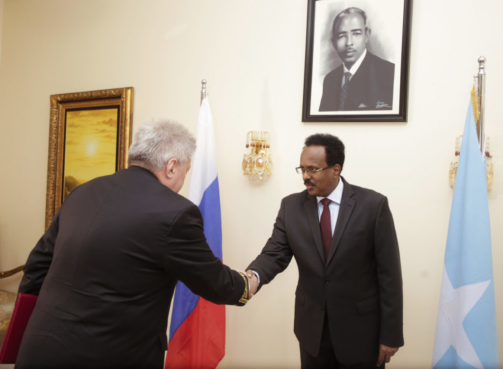 President Farmajo has received credentials from the newly appointed Russian ambassador to Somalia on July 11.