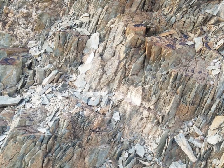 Fig 2: Shows large shear zones which are great for structurally controlled ore bodies