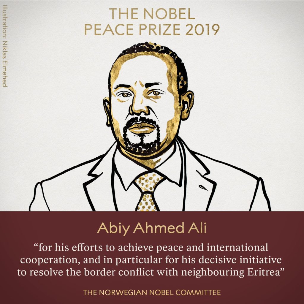 Ethiopia’s PM Dr Abiy Wins 2019 Nobel Peace Prize