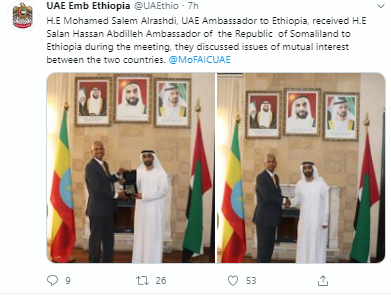 Somaliland, UAE envoys discuss matters of mutual interest 