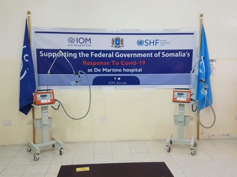 IOM Somalia donates 20 ventilators to De Martino Hospital in Mogadishu to support the fight against COVID19 in Somalia.