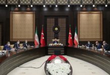 President Recep Tayyip Erdoğan and his Iranian counterpart Hassan Rouhani join Iran-Turkey High Level Strategy Cooperation Council discussions via video conference photo credit Turkish presidency