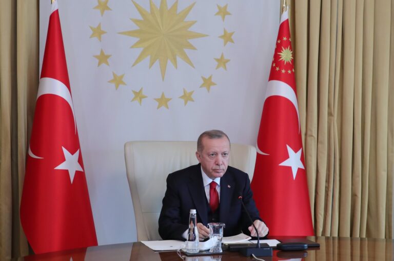 resident Recep Tayyip Erdoğan speaks during the opening ceremony of the virtual Turkey-Africa Economy and Business Forum, Istanbul, Turkey, Oct. 8, 2020. (AA Photo)