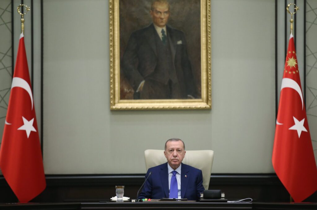 President Recep Tayyip Erdoğan poses ahead of a cabinet meeting in Ankara on Tuesday, Oct. 20, 2020 (AA Photo)