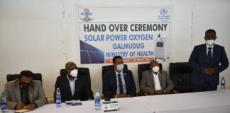 UNITED NATIONS REPRESENTATIVES HAND OVER OXYGEN EQUIPMENT TO GALMUDUG AUTHORITIES, WITNESS START OF COVAX VACCINATION CAMPAIGN IN GALMUDUG
