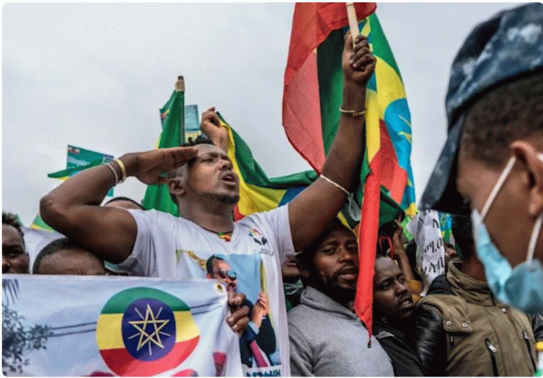 Tens of thousands of people gathered in the centre of Addis Ababa at a rally to show support for the Ethiopian army