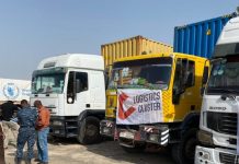 © WFP Humanitarian aid being delivered to the Tigray region of Ethiopia by a convoy of 50 trucks .