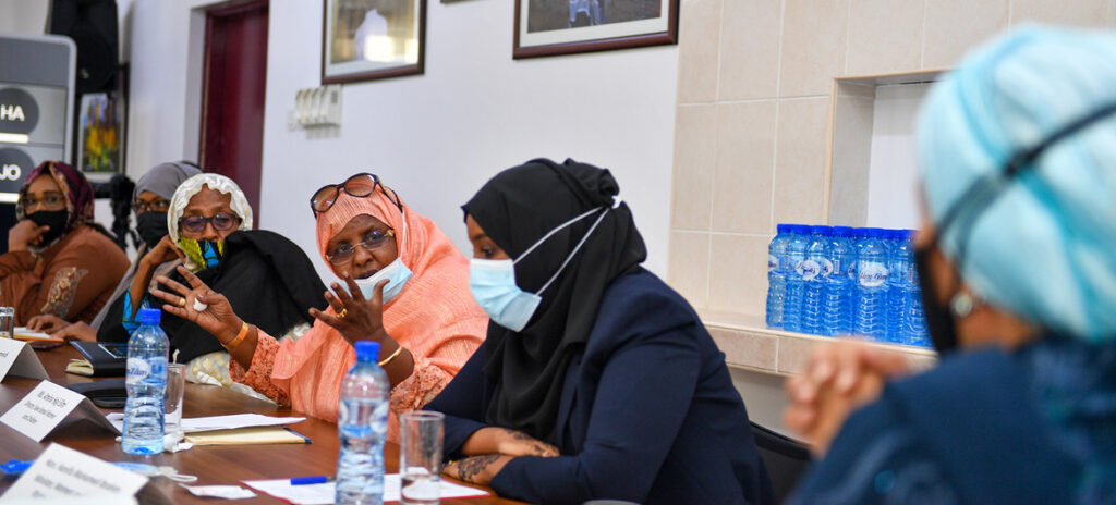 The UN Deputy Secretary-General Amina Mohammed (foreground right) meets women leaders in Mogadishu, Somalia.