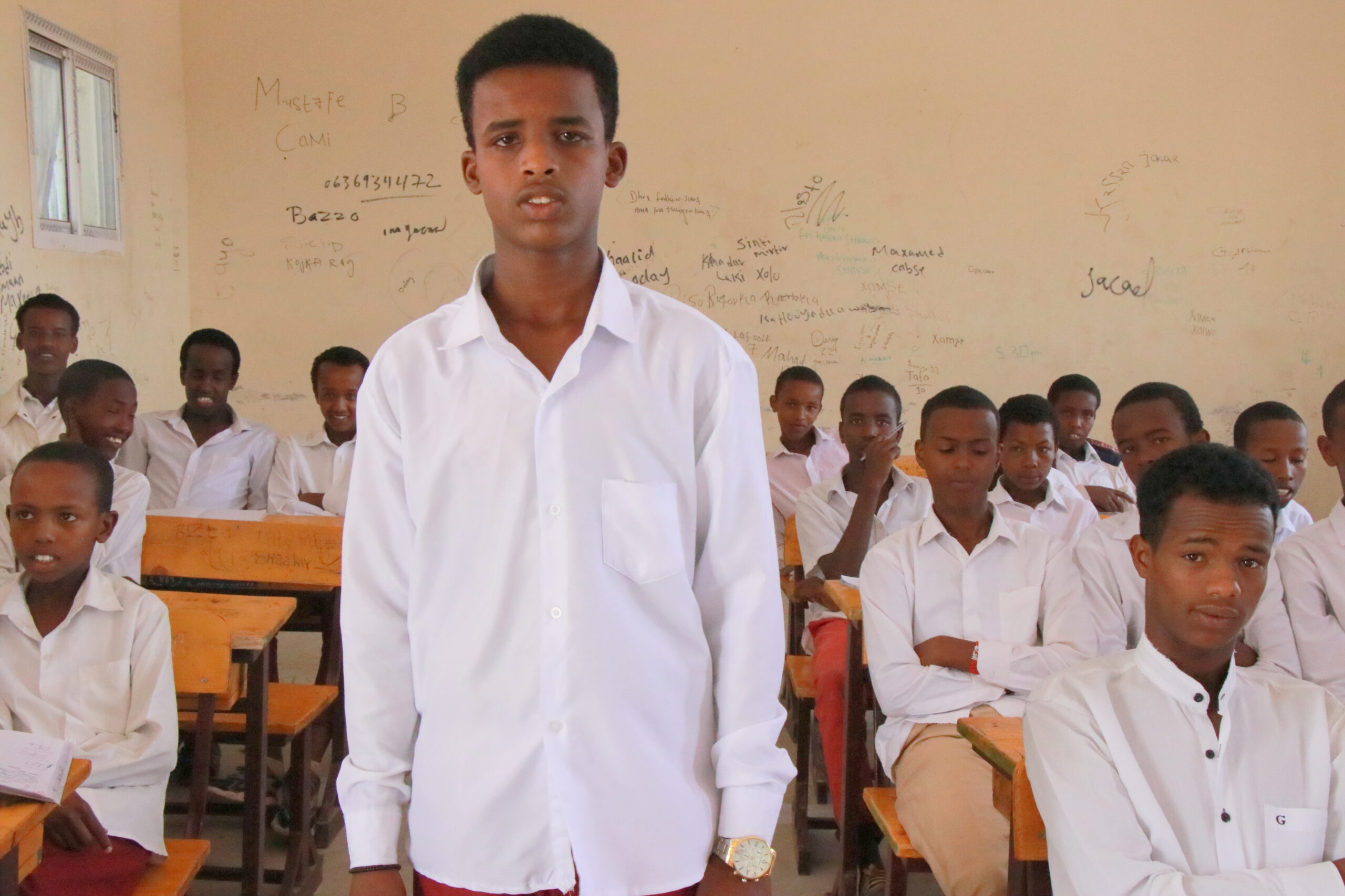 Hamse Abdilahi Abdirahman is one of the students in Sheedaha intermediate school in Hargeisa/ photo by Horndiplomat