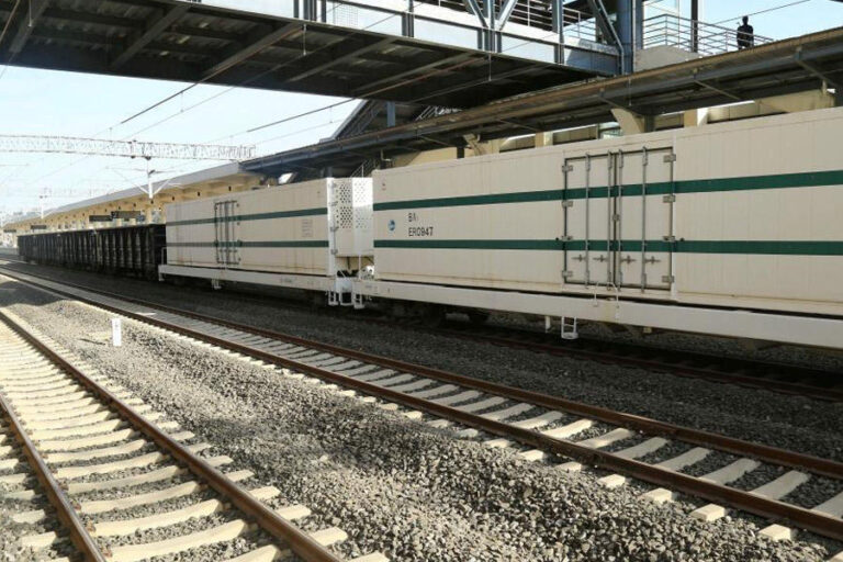 Photo taken on Feb. 21, 2022 shows part of Addis Ababa-Djibouti Railway in Addis Ababa, Ethiopia. The Chinese-built Addis Ababa-Djibouti Standard Gauge Railway has won acclaim for facilitating regional integration and prosperity. (Xinhua)