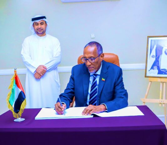 Somaliland President Muse Bihi Abdi signs late UAE leader Khalifa’s condolence book