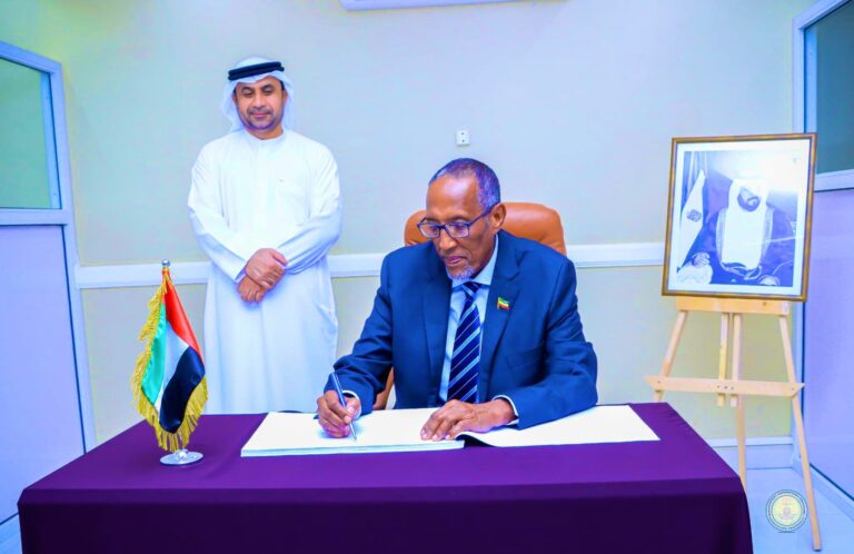 Somaliland President Muse Bihi Abdi signs late UAE leader Khalifa’s condolence book