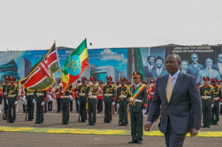 Kenya’s President William Ruto lands in Ethiopia on his first official visit to the region
