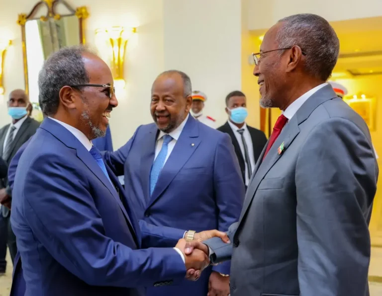 Somaliland President Muse bihi abdi and Somalia president Hasan sheikh Mohamoud