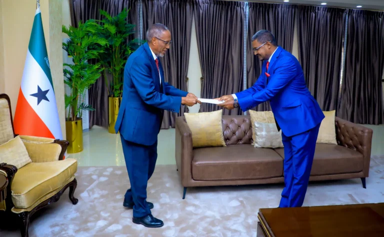 Somaliland president receives diplomatic credentials from the new Ethiopian Ambassador