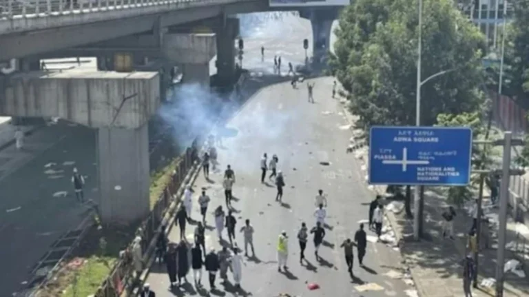 Chaos during Idd prayers in Addis Ababa, Ethiopia. PHOTO | AFP