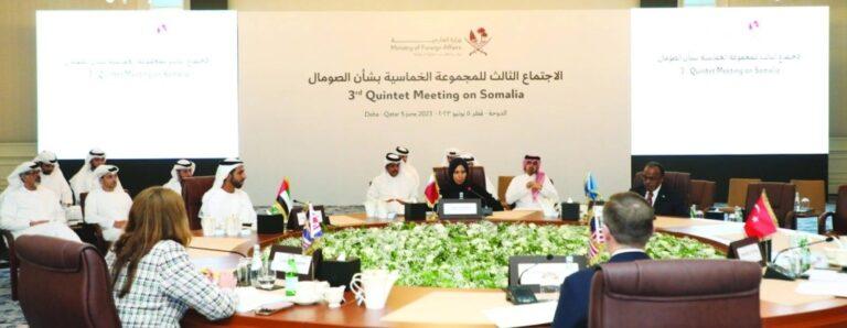Representatives of Qatar, Somalia, Turkiye, the UAE, the UK and the US met in Doha on Monday for their third meeting to discuss the current situation in Somalia, particularly the security, political and humanitarian issues.