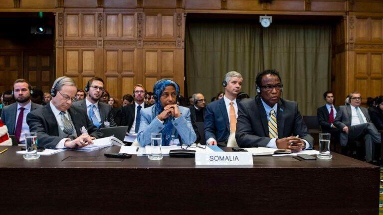 A delegation following the International Court of Justice hearings in the case of maritime delimitation in the Indian Ocean between Somalia and Kenya in September 2016. PHOTO | ICJ-CIJ
