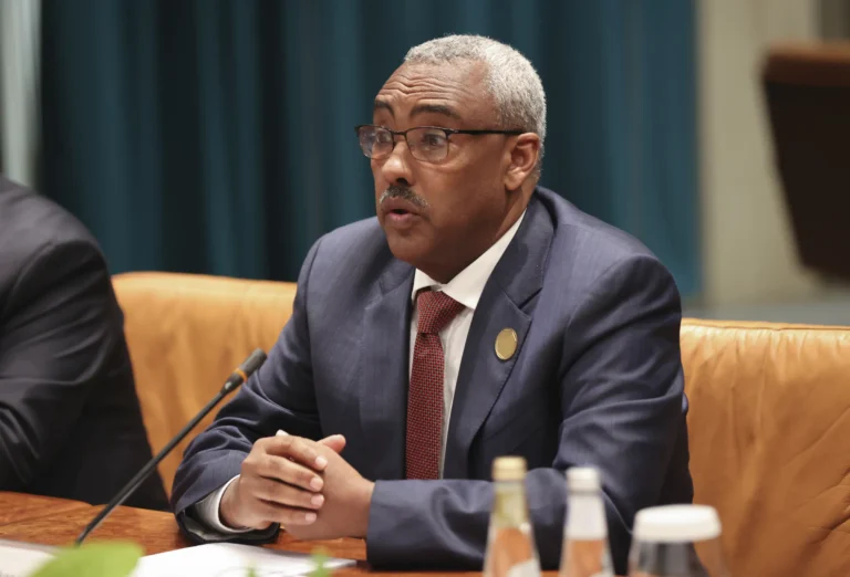 FILE - Ethiopian Deputy Prime Minister and Foreign Minister Demeke Mekonnen attends a meeting with U.S. Secretary of State Antony Blinken in Riyadh, Saudi Arabia on June 8, 2023. Violent unrest is escalating in Ethiopia’s Amhara region as federal security forces clash with a local ethnic militia, leading the deputy prime minister in an unusually outspoken statement to call the situation “increasingly grave.” (Ahmed Yosri/Pool Photo via AP, File) (ASSOCIATED PRESS)