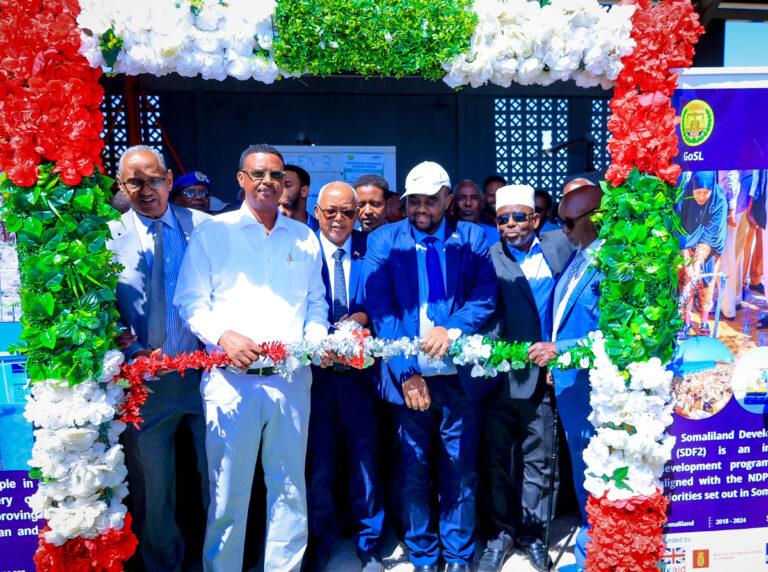 The Vice President of Somaliland, HE Abdirahman Abdilahi Ismail (Saylici) and other senior government officials during the commissioning of the Borama Water Supply Expansion Project.