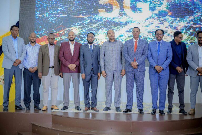 Somtel team during the launch of the 5G network. PHOTO: COURTESY