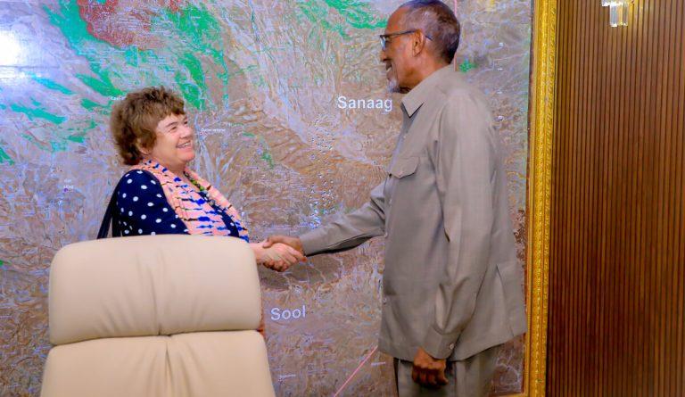 United Nations Special Representative Catriona Laing today visited Hargeisa where she met Somaliland President Muse Bihi Abdi