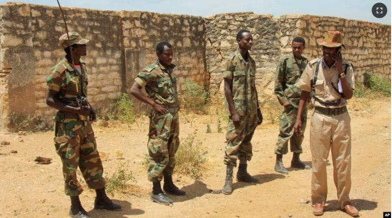 FILE - Ethiopian soldiers patrol in Baidoa, Somalia, Feb. 29, 2012. Both Ethiopia and Kenya have had troops in Somalia for years as part of an African Union mission mandate to fight al-Shabab. Somalia says all Ethiopian troops should be out of the country by the end of 2024.