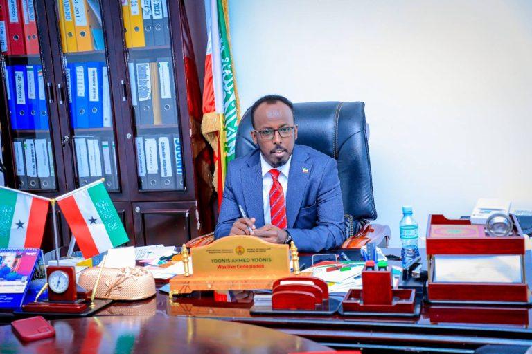 Somaliland’s Minister of Justice, Yoonis Ahmed Yoonis