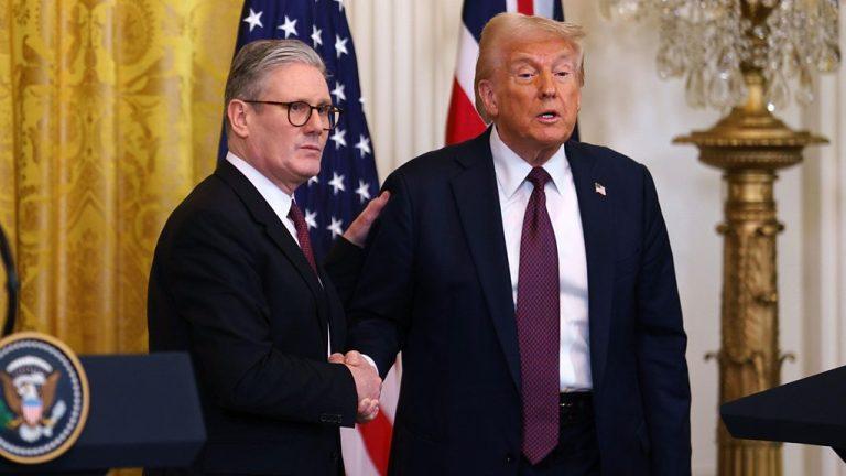UK Prime Minister Sir Keir Starmer has met US President Donald Trump during his first visit to the White House.