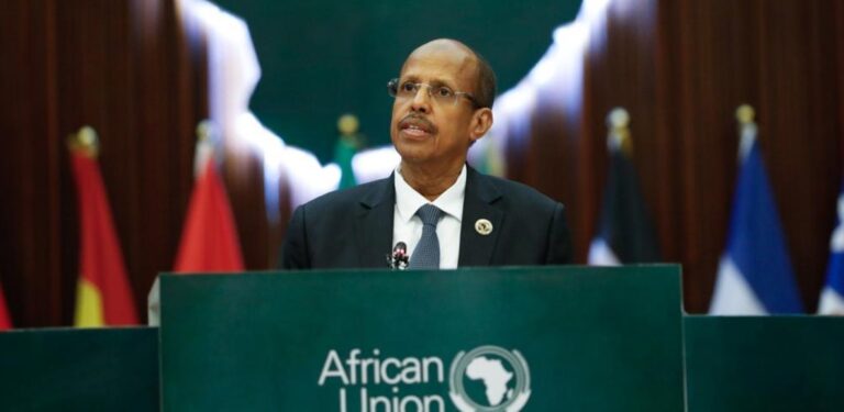 African Union Commission Chairperson Mahmoud Ali Youssouf speaks at the opening ceremony of the 7th Mid-Year Coordination Meeting in Malabo, Equatorial Guinea, on July 13, 2025. (Photo: African Union)