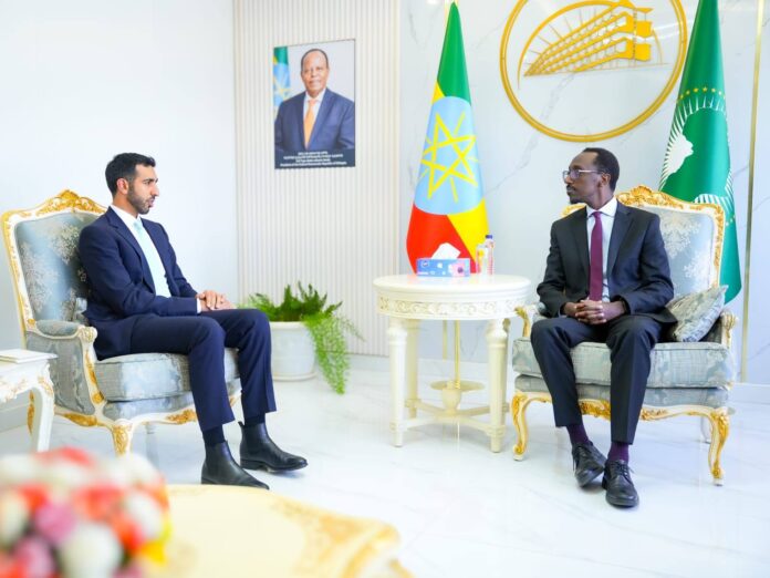 Ethiopia’s Foreign Minister Gedion Timothewos held discussions on Tuesday with the United Arab Emirates’ Minister of State for Foreign Affairs Sheikh Shakhbout bin Nahyan Al Nahyan