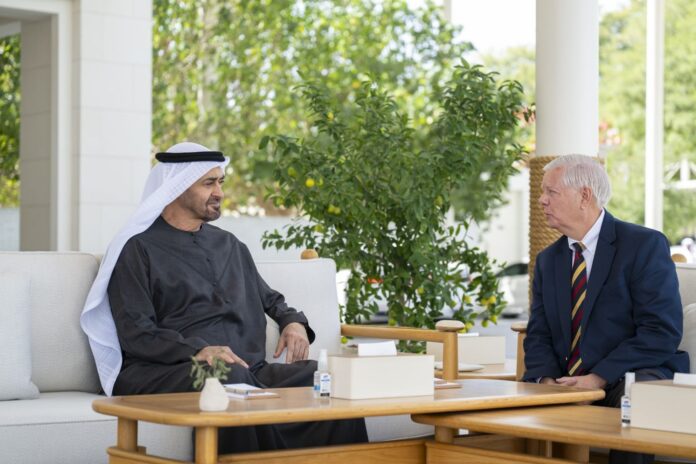 UAE President Sheikh Mohamed receives US Senator Lindsey Graham in Abu Dhabi