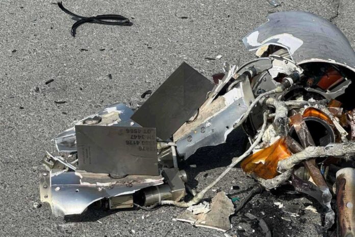 Debris from the intercepted missiles. WAM