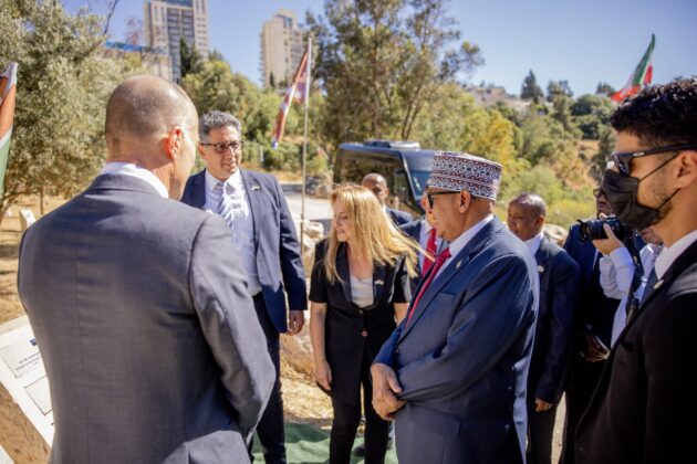 Somaliland President Abdirahman Mohamed Abdullahi Irro plants a symbolic tree at the Groves of Nations in Jerusalem on June 15, 2026. The tree represents friendship, cooperation and the growing relationship between Somaliland and Israel. (Photo: Presidency of Somaliland)