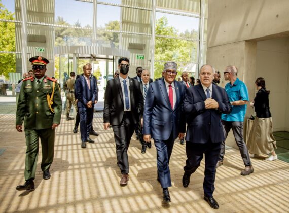 Somaliland President Abdirahman Mohamed Abdullahi Irro visits the Yad Vashem World Holocaust Remembrance Center in Jerusalem, where he received briefings on the history of the Holocaust and paid tribute to the millions of victims of one of the twentieth century's worst atrocities. (Photo: Presidency of Somaliland)