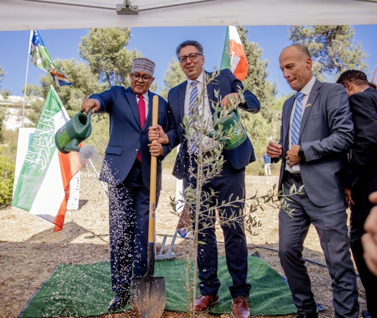 Somaliland President Abdirahman Mohamed Abdullahi Irro plants a symbolic tree at the Groves of Nations in Jerusalem on June 15, 2026. The tree represents friendship, cooperation and the growing relationship between Somaliland and Israel. (Photo: Presidency of Somaliland)
