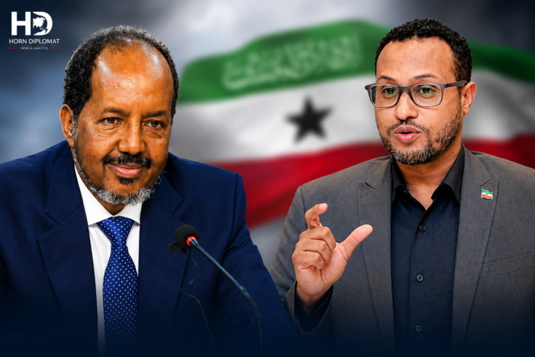 Somalia's President Hassan Sheikh Mohamud (L) and Somaliland's Ambassador to Israel, Dr. Mohamed Hagi (R). Hagi on Saturday warned against foreign-backed threats targeting Somaliland, saying the territory possesses the security capabilities and international partnerships necessary to defend its sovereignty and national interests. (Photo illustration: Horn Diplomat)