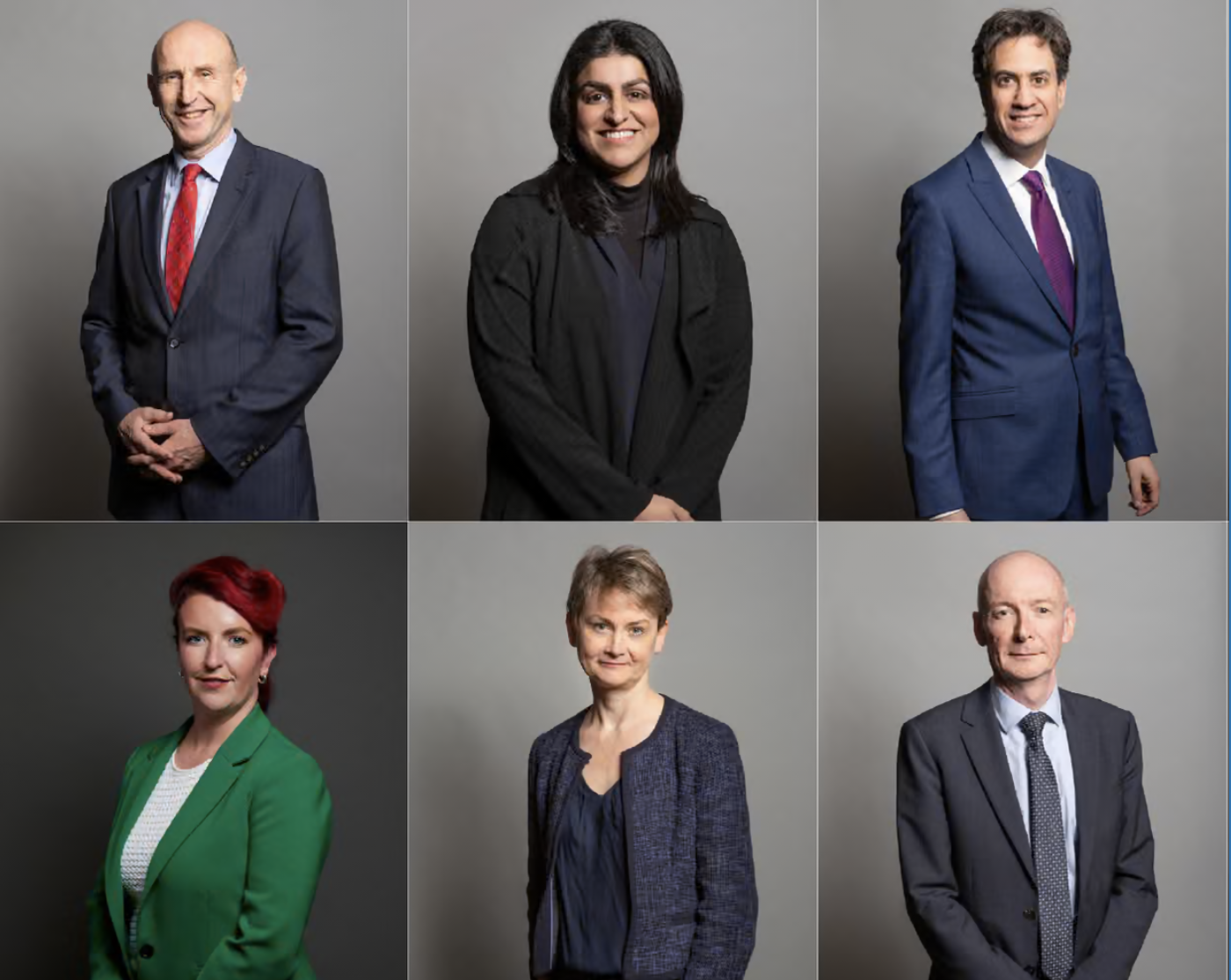 Clockwise from top left: John Healey, the new chancellor; Shabana Mahmood, who remains home secretary; Ed Miliband, the new foreign secretary; Pat McFadden, who remains work and pensions secretary; Yvette Cooper, the new health secretary; and Louise Haigh, appointed first secretary of state. Photograph: UK Parliament/PA