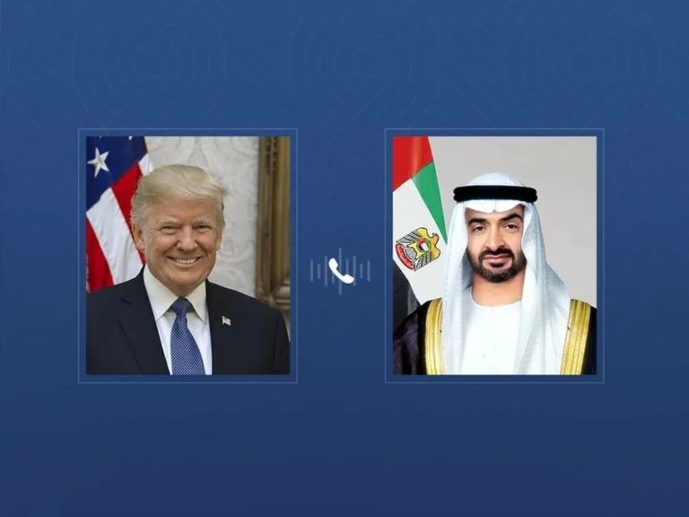 UAE President His Highness Sheikh Mohamed bin Zayed Al Nahyan received a phone call today from US President Donald Trump. WAM