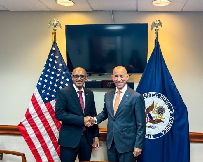 WASHINGTON, Aug 15 (Horndiplomat) — Ethiopia’s Ambassador to the United States, Binalf Andualem, held talks with U.S. Assistant Secretary of State for African Affairs Frank Garcia