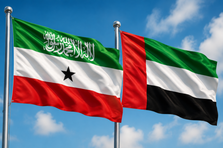 Somaliland and UAE flags