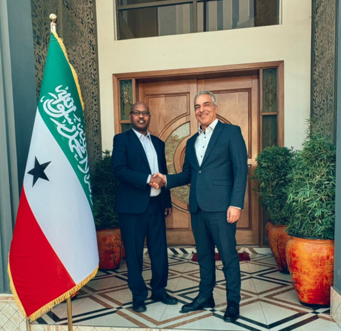Somaliland’s representative to Kenya, Dr. Mohamed Abdilahi Omar, held talks with Israeli Ambassador Gideon Behar in Nairobi on Thursday