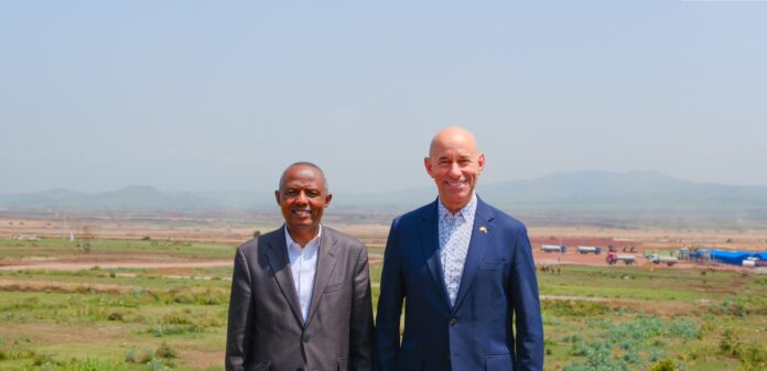 Ethiopian Airlines CEO Mesfin Tasew and U.S. Assistant Secretary of State for African Affairs Frank Garcia visit the site of the planned Bishoftu International Airport in Ethiopia. Ethiopian Airlines CEO Mesfin Tasew and U.S. Assistant Secretary of State for African Affairs Frank Garcia visit the site of the planned Bishoftu International Airport in Ethiopia.